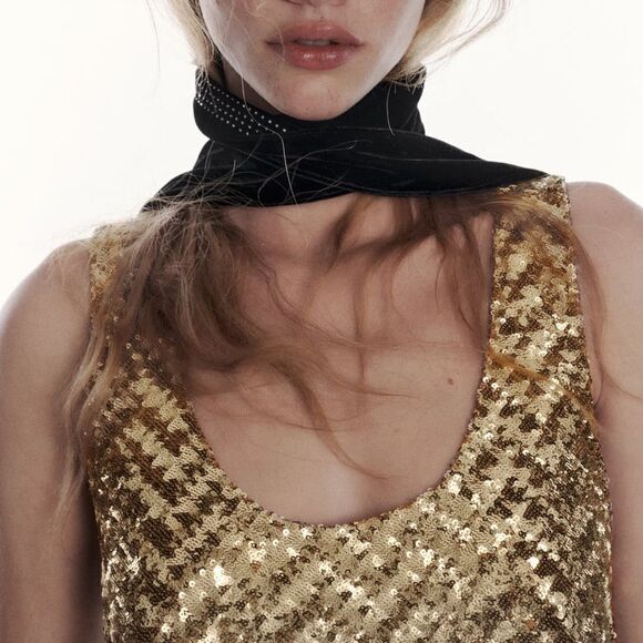 Zara KNIT MINI DRESS WITH SEQUINS MERMAIDCORE MERMAID CORE TAILOR SWIFT - Picture 13 of 13